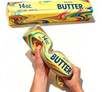 Squishy Butter XXL, 25CM Géant Balle Anti-Stress en Forme de Bâtonnets Beurre, Bâton de Beurre à Remontée Lente, Soulagement du Stress et de l'Anxiété, Jouet Sensoriel pour Adultes (B)