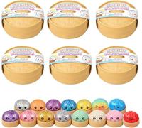 Squishy Dumpling, Dumpling Squishy Anti Stress, Glitter Squishys Dumplings Mystery, Glitter Rainbow Dumplings Squishiest avec Visage, Stress and Anxiety Relief Toys Soft Squeeze Sensory Toys (6Pcs)