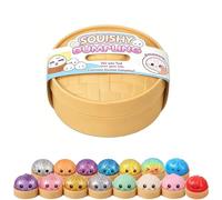 Squishy Dumpling, Dumpling Squishy Anti Stress, Glitter Squishys Dumplings Mystery, Glitter Rainbow Dumplings Squishiest avec Visage, Stress and Anxiety Relief Toys Soft Squeeze Sensory Toys (1Pcs)