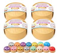 Squishy Dumpling, Dumpling Squishy Anti Stress, Glitter Squishys Dumplings Mystery, Glitter Rainbow Dumplings Squishiest avec Visage, Stress and Anxiety Relief Toys Soft Squeeze Sensory Toys (4Pcs)