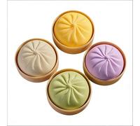 Squishy Dumpling Géant Sparkle | Squishy Dumpling Géant | Dumpling Crèmeux avec Boîte Vapeur | Jouet Squishy Grand Anti-Stress pour Adultes et Enfant, Balle Sensorielle Fidget Apaisante (4PCs)