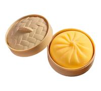 Squishy Dumpling Géant Sparkle | Squishy Dumpling Géant | Dumpling Crèmeux avec Boîte Vapeur | Jouet Squishy Grand Anti-Stress pour Adultes et Enfant, Balle Sensorielle Fidget Apaisante (Jaune)