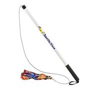 Squishy Face Studio Flirt Pole V2 avec leurre - Jouet durable pour chien pour l'entraînement et l'exercice amusants à l'obéissance, teinture par nœuds arc-en-ciel, taille standard, 91,4 cm