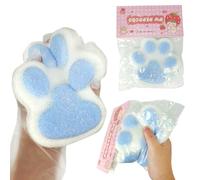 Squishy Kawaii, 1 Pcs Fufu Squishy Big Cat Paw Toys, Squishies Soft Squeeze Jouet à Presser en Forme de Patte de Chat, Récompense Fête, pour Filles Enfants Et Adultes(Bleu et Blanc XL)