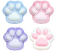Squishy Patte de Chat, 4 Pièces Taba Squishy, Squishy Chat, Mochi Squishy, Anti Stress Enfant, Squishy Kawaii, Fufu Squishy Patte de Chat, Cadeau Anti-Stress pour Adultes et Enfants (4PCS)