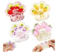 Squishy Patte De Chat Fruit Geant Sensorielle Fidget Toys, Squishy Toy Jouet À Presser en Forme De Pattes Chat Jouets Anti-Stress Kawaii Atte Gros, Jouet Anti-Stress pour Adultes Et Enfant (4 PCS)