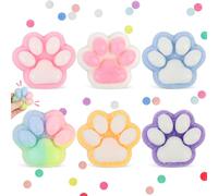 Squishy Patte de Chat, Lot de 6 Jouets à Presser en Forme de Patte de Chat, Jouet en Silicone Squeeze, Fidget Toys pour Relaxation détente, Jouets Anti-Stress pour Adultes