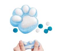 squishy patte de chat patte de chat squishy Jeu de Détente en Peluche "Patte de Chat Géante", 10cm, Fond Bleu et Pattes Blanches, Pack de 1