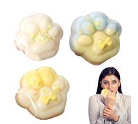 Squishy Paw, 3 pièces Squishy Cat Paw, Big Cat Paw Squishy Squeeze Toy, Portable Funny Rainbow Cat Paw Sensory Toys, pour Les Amoureux des Chats pour Les Enfant et Les Adultes