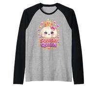 Squishy Queen Mignon Kawaii Dumpling Princess Crown Hearts Manche Raglan