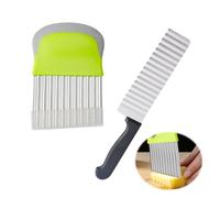 SquishyWorld Coupe Frites Manuel en Acier Inoxydable 304 avec Étui de Protection, Couteau Ondulé 22x3 cm pour Pommes de Terre, Légumes et Oignons, Découpe Facile et Rapide pour Cuisine