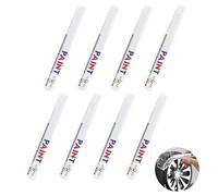 SquishyWorld Lot de 8 Marqueurs Blancs Permanents, Feutre Acrylique Imperméable à Séchage Rapide pour Peinture, Stylo Peinture, Verre, Bois, Céramique, Métal, Roche, Toile, Pneu, Bricolage et Art