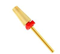 SQULIGT Foret à ongles multifonction coupe droite pour gauchers et droitiers, embouts en acier au tungstène 5 en 1 pour gel acrylique, retrait rapide (F, doré)