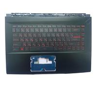 Squndevyx Clavier Compatible avec GF63 8RC 8RD MS-16R1 R2 R3 R4 R5 R6 RU US Espagnol avec Couvercle supérieur Repose-Paume rétro-éclairé(RU Keyboard)
