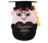 SqurHiet Cadeau de bachelorette et pommes de terre positives, porte bonheur poupée au crochet, diplômé avec chapeau de docteur, décoration drôle de remise de diplôme, maître et diplôme d'études