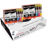 Squuido 10 Cartouches d'encre 934XL 935XL compatibles avec HP OfficeJet Pro 6830 6230 6220 6825 6835 OfficeJet 6820 6815 6812 | Haut Rendement 1000/825 Pages