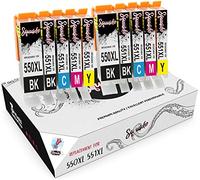 Squuido 10 Cartouches d'encre PGI-550XL CLI-551XL PGI-550 CLI-551 compatibles avec Canon Pixma iP7150 MG5450 MG5550 MG5650 MG6350 MG6450 MG6650 MG7150 MG7550 MX725 MX925 iP7250 iP8750 iX6850