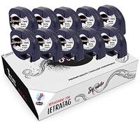 Squuido 10 Cassettes Noir sur Blanc Ruban d'Étiquettes Plastique 12mm x 4m compatibles avec Dymo LetraTag LT-100H LT-100T LT-110T Plus 2000 QX50 XR XM