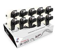 Squuido 10 rouleaux DK-11201 DK11201 Étiquettes compatibles avec Brother P-Touch QL-500 QL-550 QL-560 QL-570 QL-580 QL-700 QL-800 QL-810 QL-820 QL-1100 1110 | 29mm x 90mm | 400 étiquettes par Rouleau