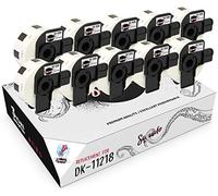 Squuido 10 rouleaux DK-11218 DK11218 Étiquettes compatibles avec Brother P-Touch QL-500 QL-550 QL-560 QL-570 QL-580 QL-700 QL-800 QL-810 QL-820 QL-1100 1110 | 24mm x 24mm | 1000 étiquettes par Rouleau
