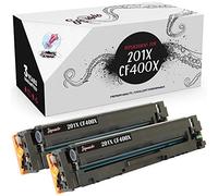 Squuido 2 Cartouches de Toner Noir 201X CF400X compatibles avec HP Color Laserjet Pro MFP M277dw M277n M274n M252dw M252n | Haut Rendement 2800 Pages