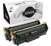 Squuido 2 Cartouches de Toner Q2612A compatibles avec HP LaserJet 1010 1012 1015 1018 1020 1022 1022n 1022nw 3010 3015 3020 3030 3050 3052 3055 M1005 MFP M1319f MFP | Haut Rendement 2000 Pages
