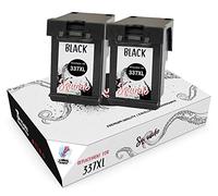 Squuido 2 Remanufactured Cartouches d'encre 337 Noir compatibles avec HP OfficeJet 100 150 Mobile Deskjet 6940 6980 5940 OfficeJet H470 H470b K7100 Photosmart D5160 C4180 | Haut Rendement