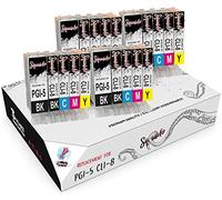 Squuido 20 Cartouches d'encre PGI-5 CLI-8 compatibles avec Canon Pixma iX4000 iX5000 iP3300 iP3500 MP510 MP520 MX700 | Haut Rendement