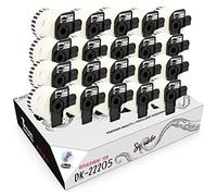 Squuido 20 rouleaux DK-22205 DK22205 Papier Étiquettes Continues compatibles avec Brother P-Touch QL-500 QL-550 QL-560 QL-570 QL-580 QL-700 QL-800 QL-810W QL-820NWB QL-1100 QL-1110NWB | 62mm x 30.48m