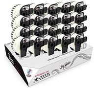 Squuido 20 rouleaux DK-22225 DK22225 Papier Étiquettes Continues compatibles avec Brother P-Touch QL-500 QL-550 QL-560 QL-570 QL-580 QL-700 QL-800 QL-810W QL-820NWB QL-1100 QL-1110NWB | 38mm x 30.48m