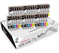 Squuido 30 Cartouches d'encre PGI-520 CLI-521 compatibles avec Canon PIXMA MP540 MP550 MP560 iP4700 iP3600 iP4600 MP640 MP630 MP620 MP980 MP990 MX860 MX870 | Haut Rendement