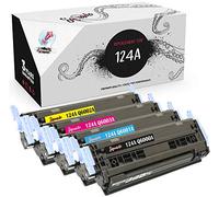 Squuido 4 Cartouches de Toner 124A compatibles avec HP Color Laserjet 1600 1600n 2600 2600n 2600dn 2605 2605d 2605dn 2605dtn CM1015 CM1017 MFP | Haut Rendement 2500/2000 Pages