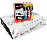 Squuido 4 Cartouches d'encre 934XL 935XL compatibles avec HP OfficeJet Pro 6830 6230 6220 6825 6835 OfficeJet 6820 6815 6812 | Haut Rendement 1000/825 Pages
