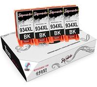 Squuido 4 Noir Cartouches d'encre 934 XL 934XL C2P23AE compatibles avec HP OfficeJet Pro 6830 6230 6220 6825 6835 OfficeJet 6820 6815 6812 | Haut Rendement 1000 Pages