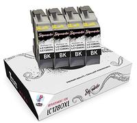 Squuido 4 Noir Cartouches d'encre LC-1280XL LC-1240XL compatibles avec Brother MFC-J430W MFC-J5910DW MFC-J625DW MFC-J6510DW MFC-J6910DW MFC-J825DW DCP-J525W DCP-J725DW | Haut Rendement 2400 Pages