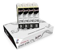 Squuido 4 Noir Cartouches d'encre LC1000 LC985 compatibles avec Brother MFC-6490CW DCP-J315W DCP-195C DCP-375CW MFC-J615W MFC-5890CN DCP-J140W MFC-490CW DCP-6690CW MFC-J265W DCP-585CW DCP-145C