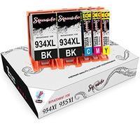 Squuido 5 Cartouches d'encre 934XL 935XL compatibles avec HP OfficeJet Pro 6830 6230 6220 6825 6835 OfficeJet 6820 6815 6812 | Haut Rendement 1000/825 Pages