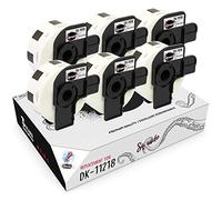 Squuido 6 rouleaux DK-11218 DK11218 Étiquettes compatibles avec Brother P-Touch QL-500 QL-550 QL-560 QL-570 QL-580 QL-700 QL-800 QL-810 QL-820 QL-1100 1110 | 24mm x 24mm | 1000 étiquettes par Rouleau