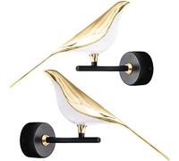 SQWHIIY Wall Lamp Bird Wall Light LED Wall Sconce Lighting with Switch Creative Magpie Wall Mount Lights Bedside for Living Room Bedroom Decor (Color : Neutral light, Size : 2 lamps)