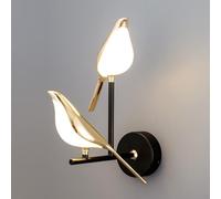 SQWHIIY Wall Lamp Bird Wall Light LED Wall Sconce Lighting with Switch Creative Magpie Wall Mount Lights Bedside for Living Room Bedroom Decor (Color : Warm light, Size : 2 lamps)