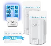SQWJP Piège à mouches d'intérieur, 2 appareils avec 6 recharges, piège à mouches à fruits pour l'intérieur, piège à insectes à brancher pour moucherons, mouches, mites et autres insectes volants