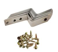 SQXBK Lot de 10 équerres d'angle en Z à angle droit de grande taille 25 mm pour fixation et fixation de meubles et connexion Argenté