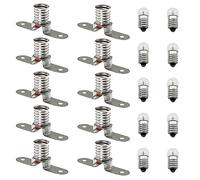 SQXBK Lot de 10 paires d'ampoules LED E10 avec culot et 6,3 V 0,3 A E10 - Accessoires de test électrique