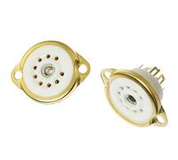 SQXBK Lot de 2 douilles de tube à vide en céramique plaqué or 9 broches pour tube à vide 12AX7 12AT7 12AU7 ECC83 EL84 6922, etc