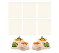 SQXBK Lot de 6 sacs réutilisables en maille de coton bio respectueux de l'environnement avec cordon de serrage pour fruits et légumes 300 mm