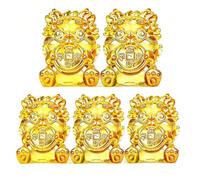 SQYDFDC 2 pièces d'ornements Feng Shui, Statues de bêtes Qui attirent la Richesse et avalent de l'or, adaptées aux Ornements de Bureau et de Maison Yellow Glass 2 pièces