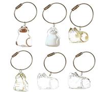 SQYDFDC 2PCS Pet Cat Collecteur Keychain Hair Commémoratif Pendentif, Ideal Pet Memory Gift Commémorative Anniversaire NO.4 and NO.6 2 pièces