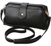 SQYZRZ 2025 New Retro Handmade Vintage Doctors Purse for Women - Leather Crossbody Bag (Black)