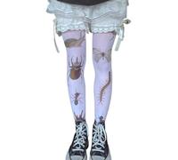 SQYZRZ 2026 New Womens Whimsy Twee Funky Tights Y2k Grunge Aesthetic Emo Goth Patterned Stockings Whimsical Clothes (B,Taille unique)