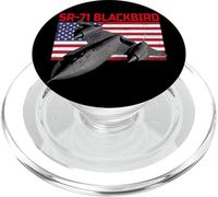 SR-71 Blackbird in Action et Drapeau Patriotique américain. PopSockets PopGrip pour MagSafe